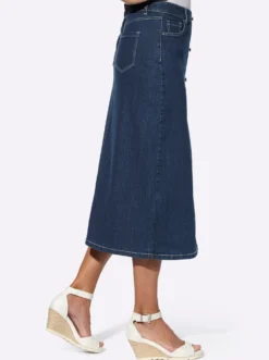 Jeansrock mit Zierknopfleiste