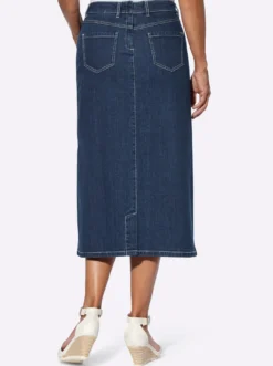 Jeansrock mit Zierknopfleiste