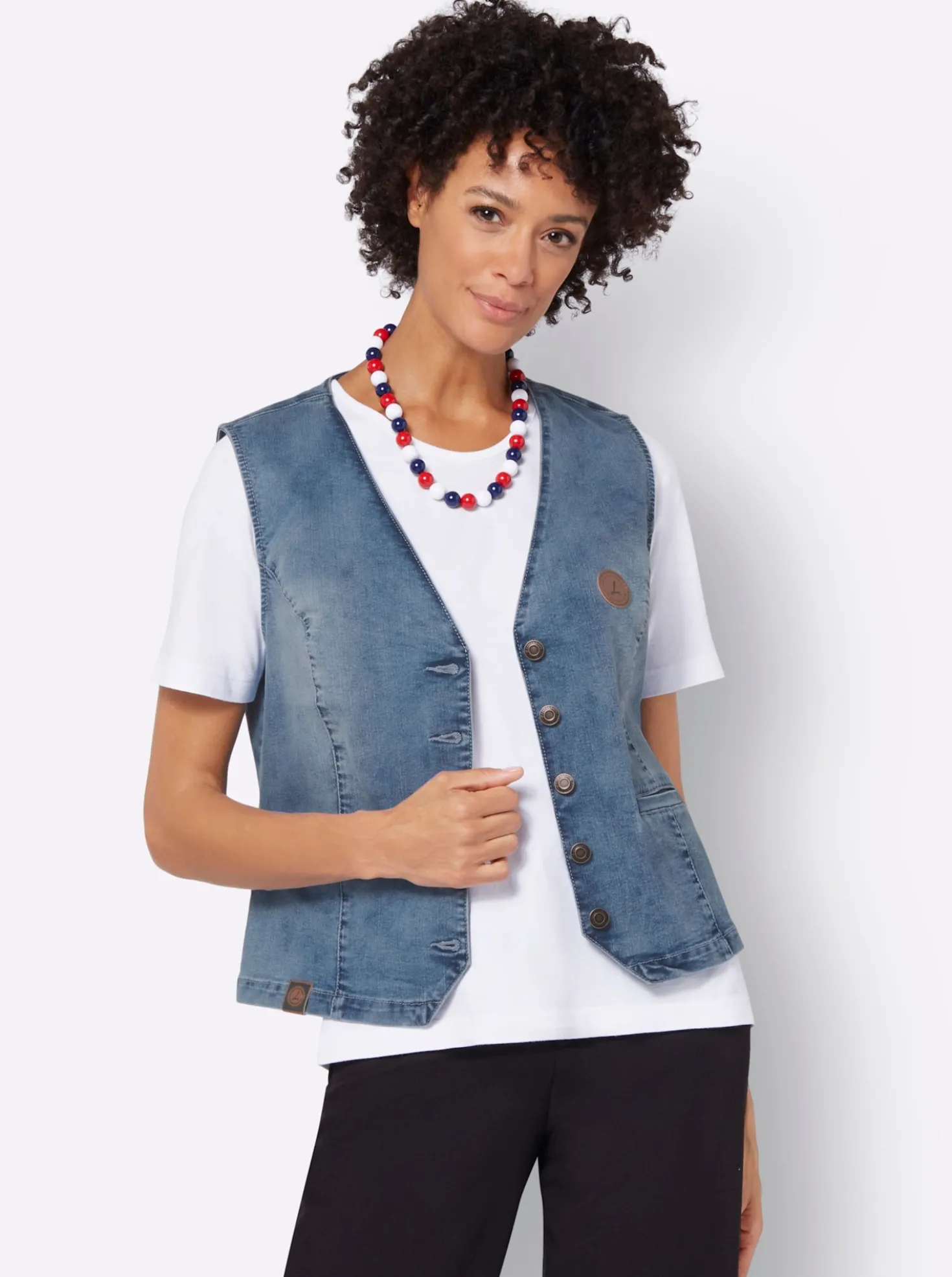 Jeansweste in Stretch-Qualität