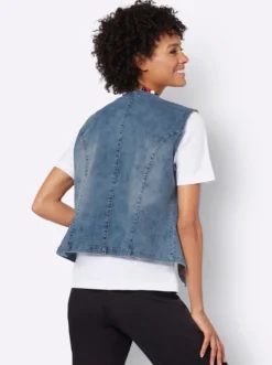 Jeansweste in Stretch-Qualität