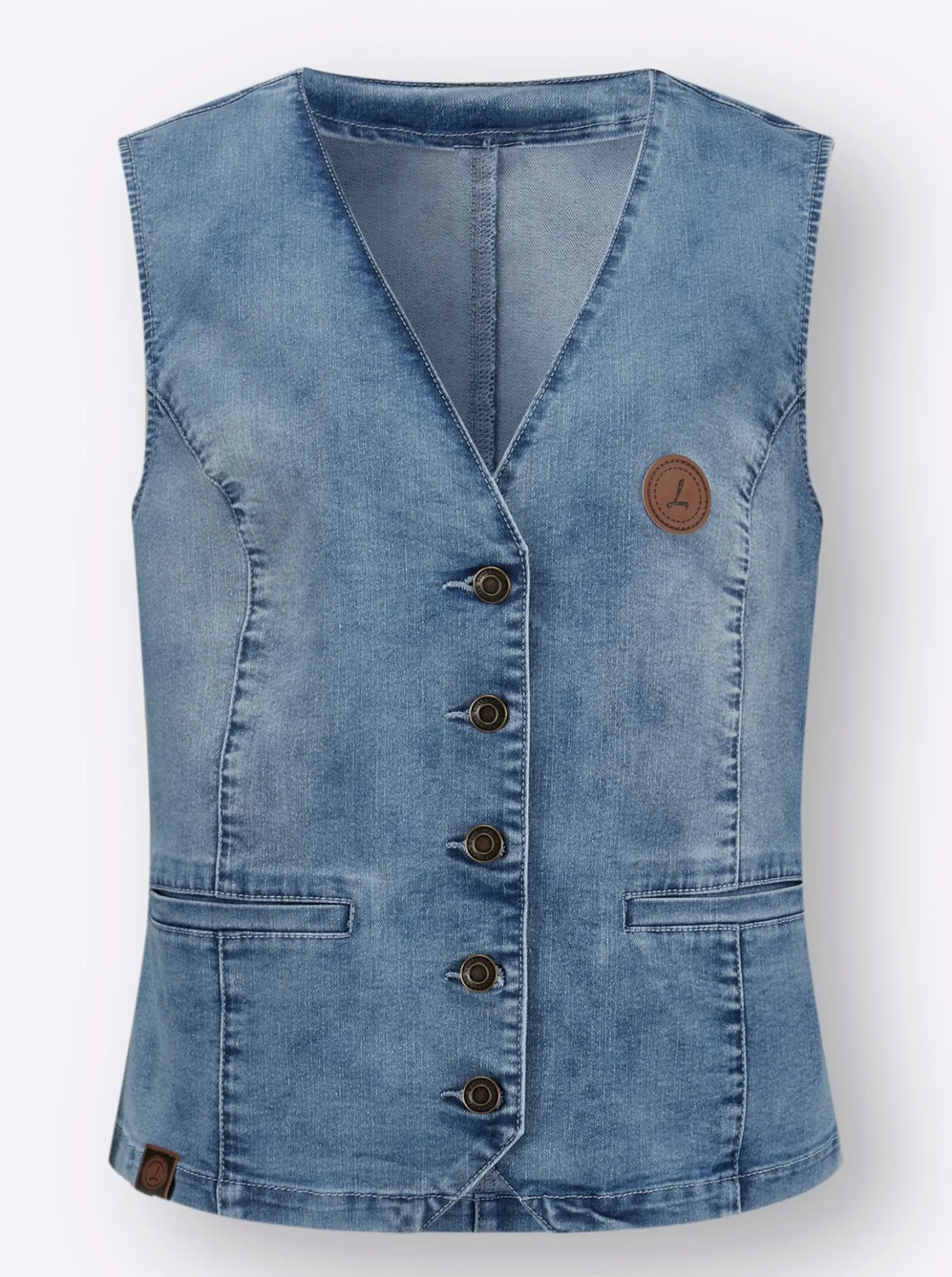 Jeansweste in Stretch-Qualität