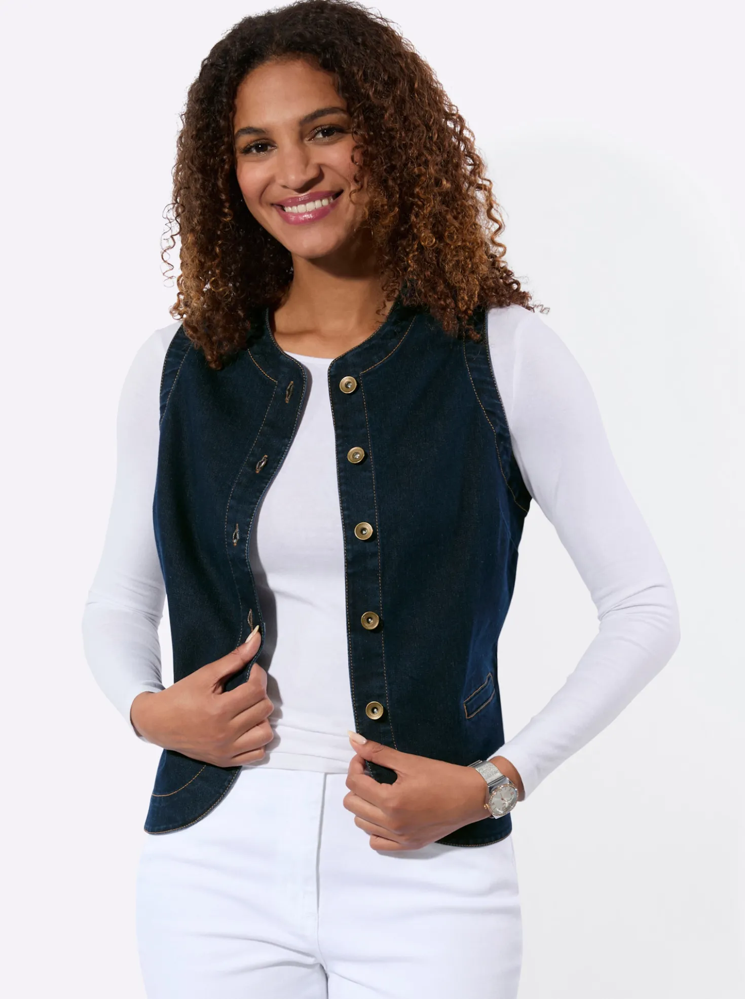 Jeansweste mit Leistentaschen
