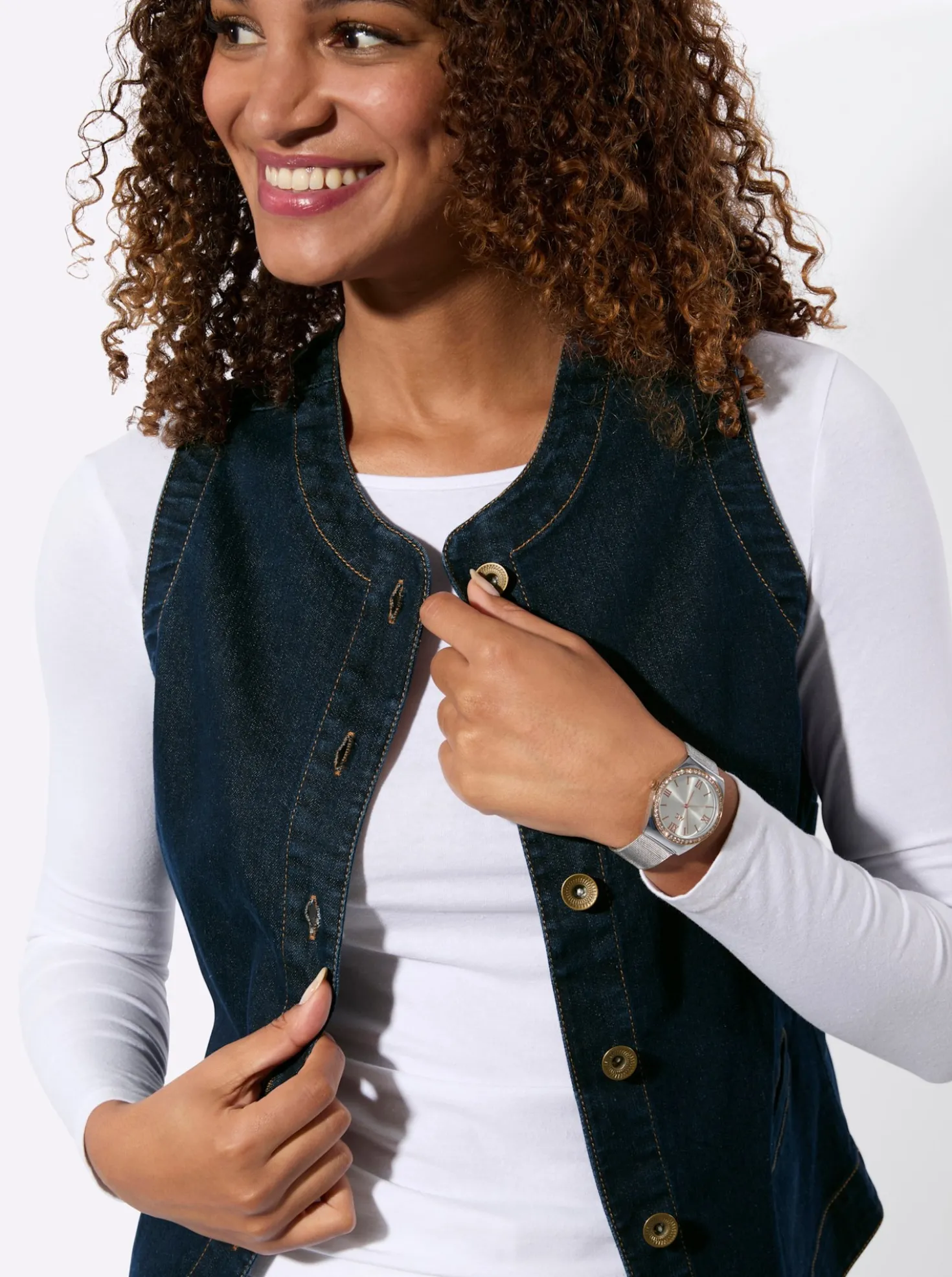 Jeansweste mit Leistentaschen