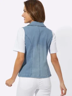Jeansweste mit Reverskragen