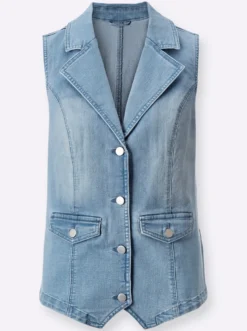 Jeansweste mit Reverskragen