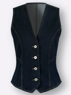 Jeansweste mit tailliertem Schnitt