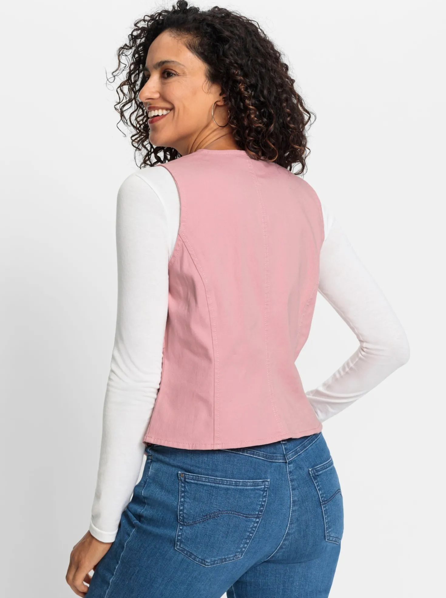 Jeansweste mit tailliertem Schnitt