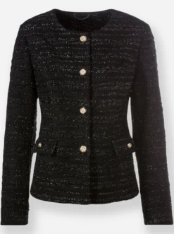 Jerseyblazer mit glitzerndem Effektgarn