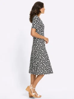 Jerseykleid im Blütendruck allover