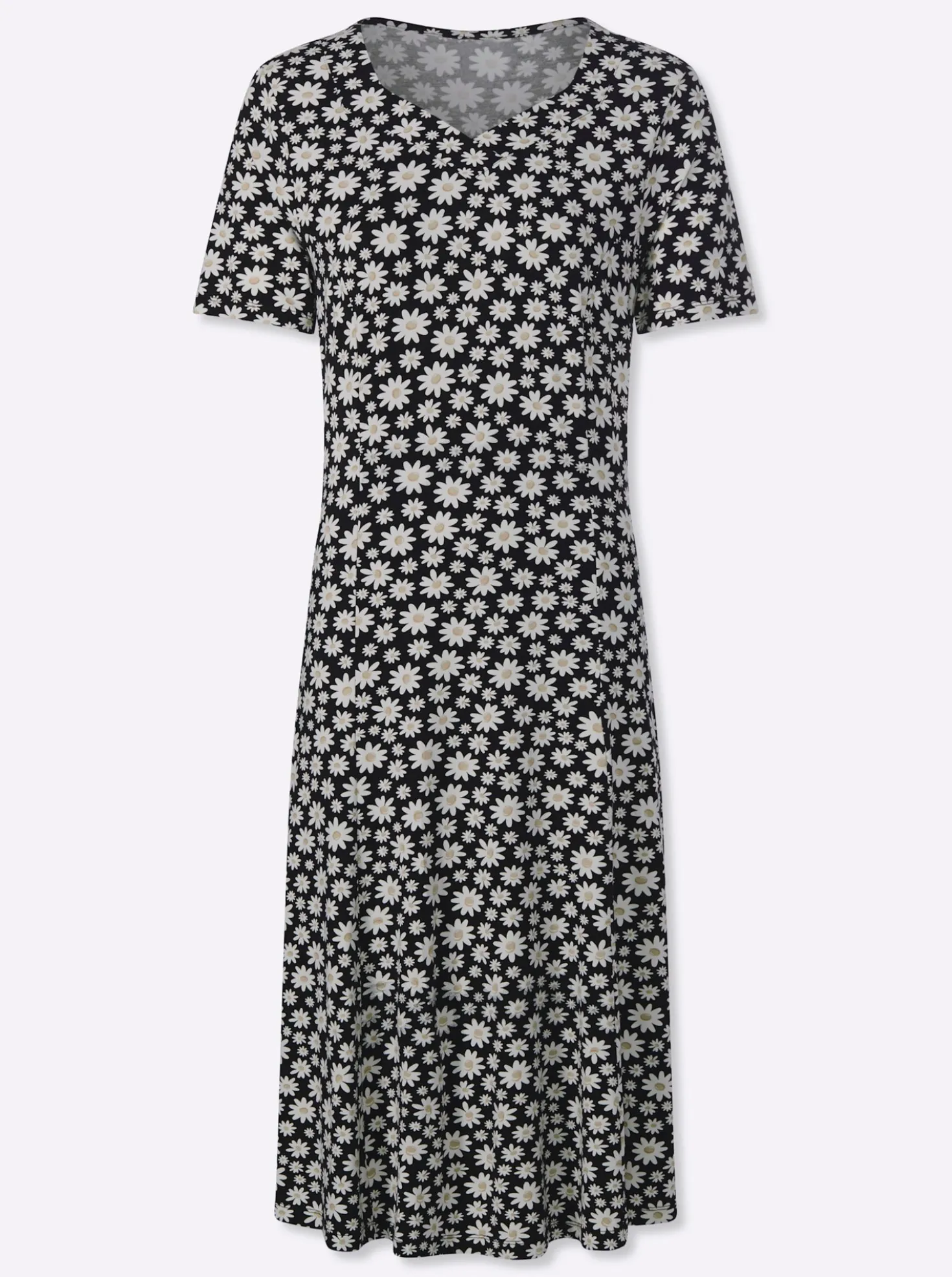 Jerseykleid im Blütendruck allover