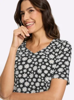 Jerseykleid im Blütendruck allover