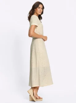 Jerseykleid im Häkel-Look