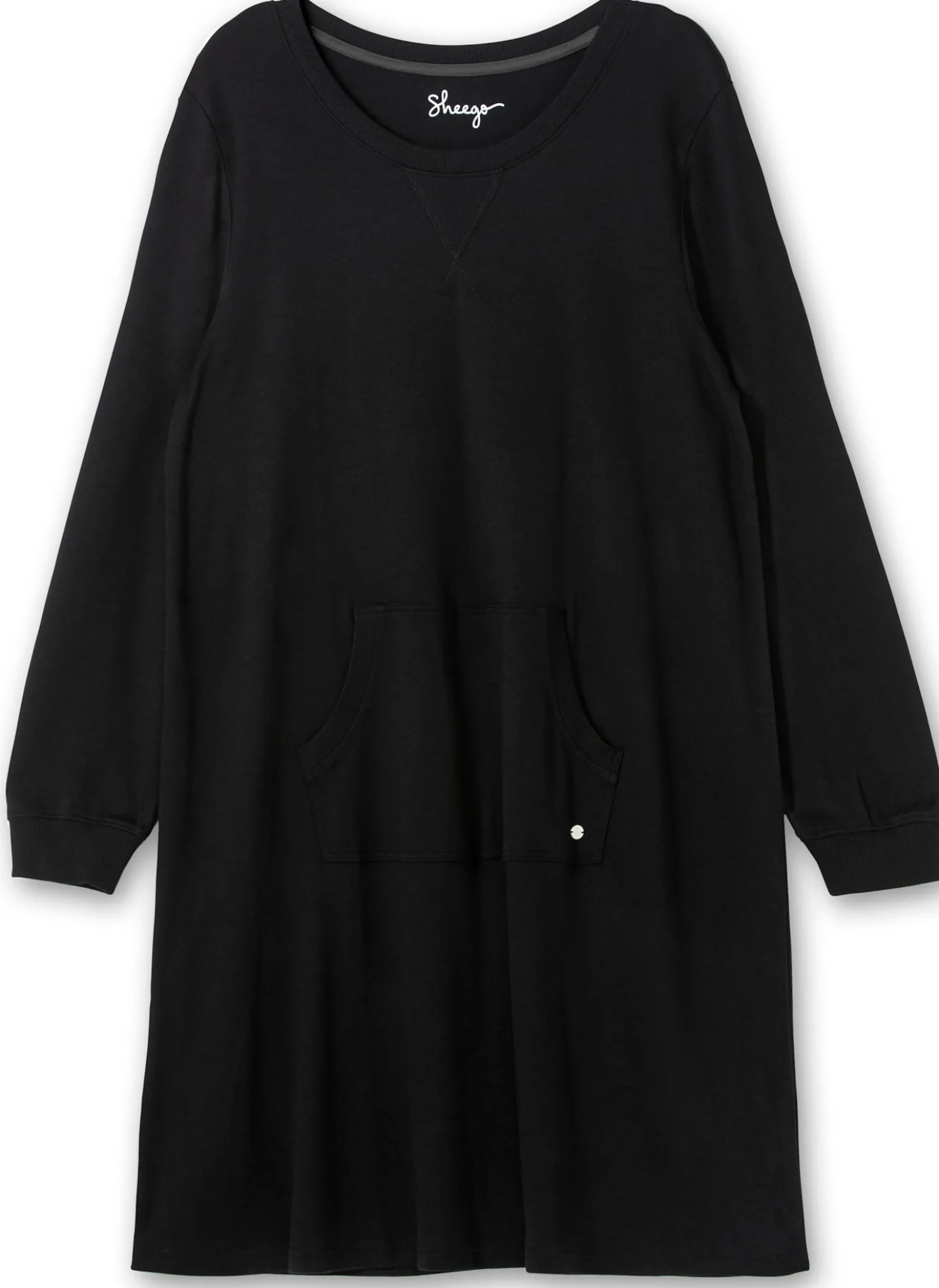 Jerseykleid mit aufgesetzter Kängurutasche