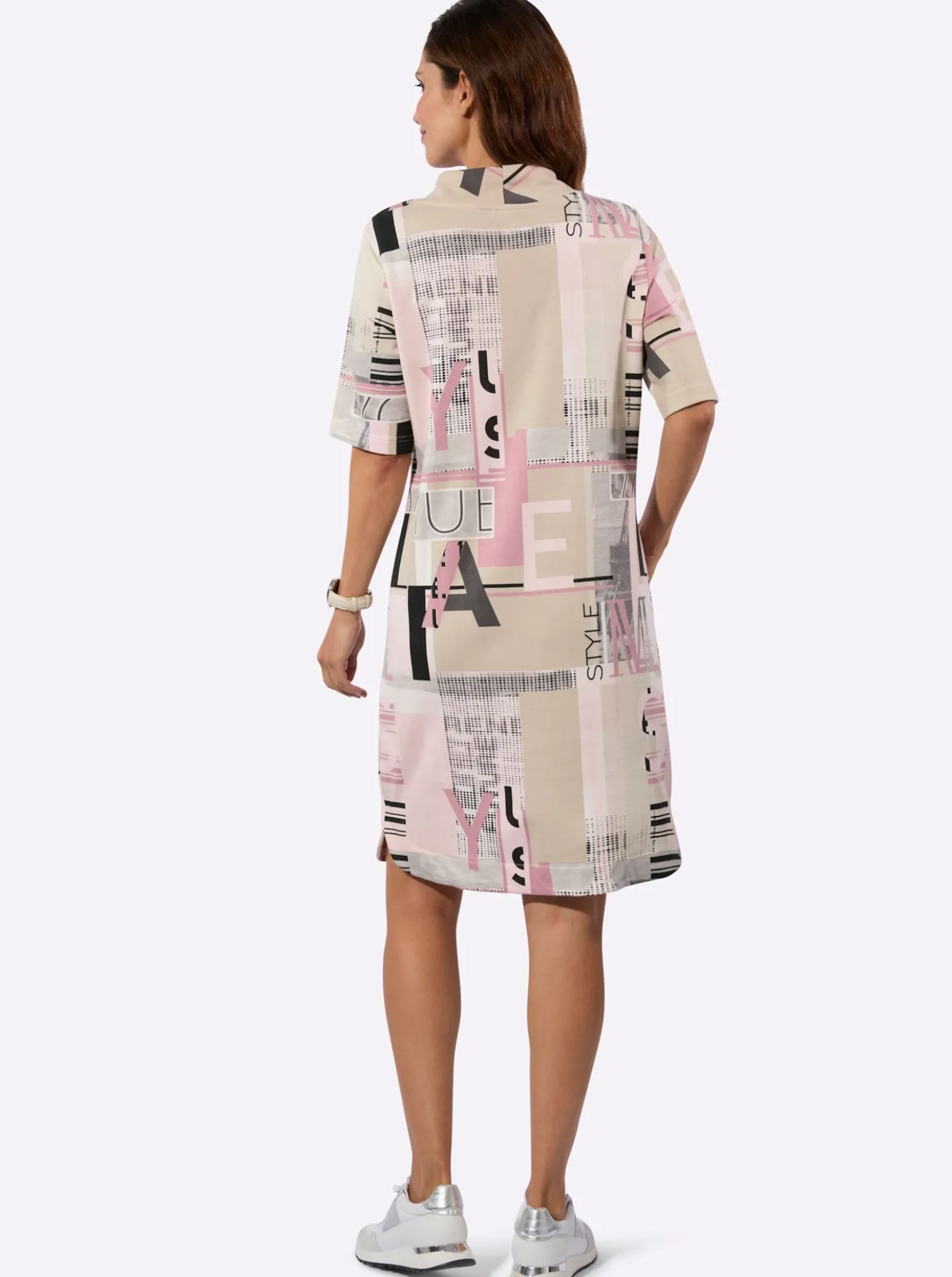 Jerseykleid mit Lettering-Print