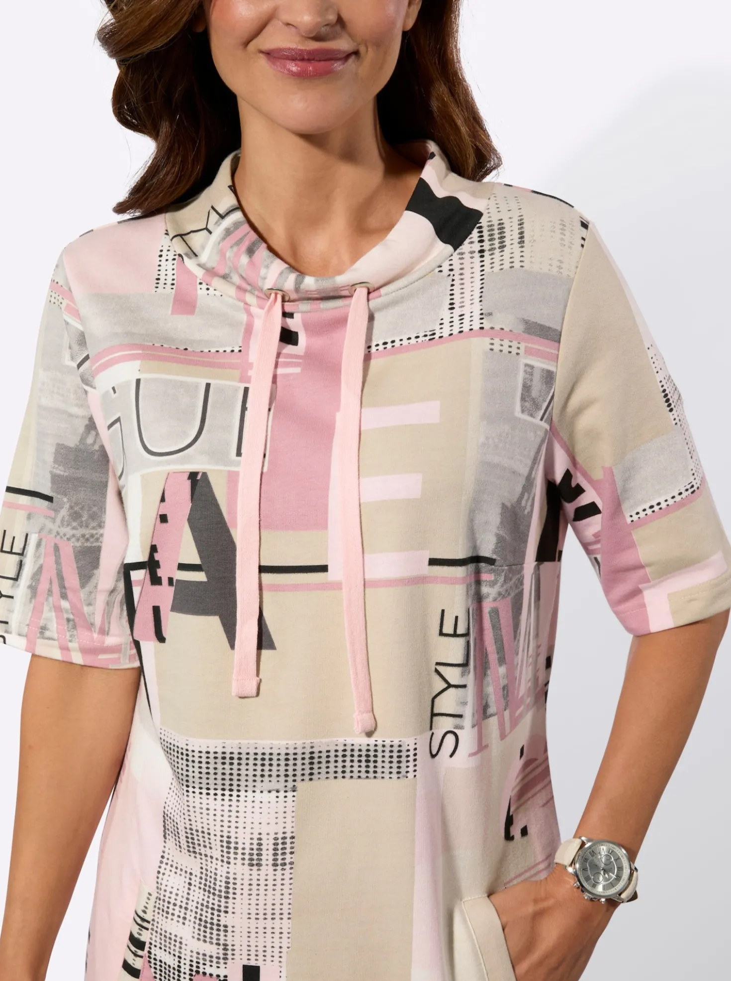 Jerseykleid mit Lettering-Print