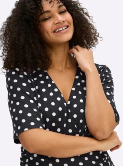 Jerseykleid mit Polka-Dots