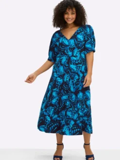 Jerseykleid mit Schmetterlingsprint