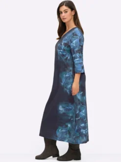 Jerseykleid mit streckendem V-Ausschnitt