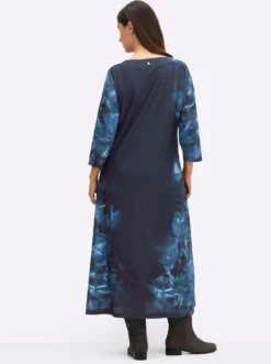 Jerseykleid mit streckendem V-Ausschnitt