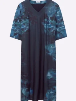 Jerseykleid mit streckendem V-Ausschnitt
