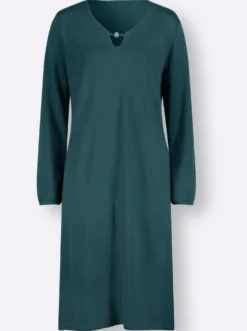 Jerseykleid mit Zierperlen am Ausschnitt