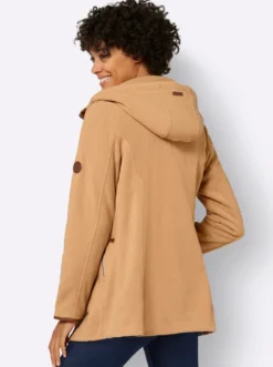 Kapuzenfleecejacke mit verdecktem Reißverschluss