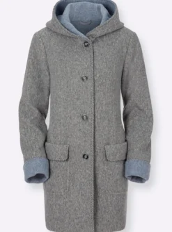 Kapuzenjacke in Woll-Optik