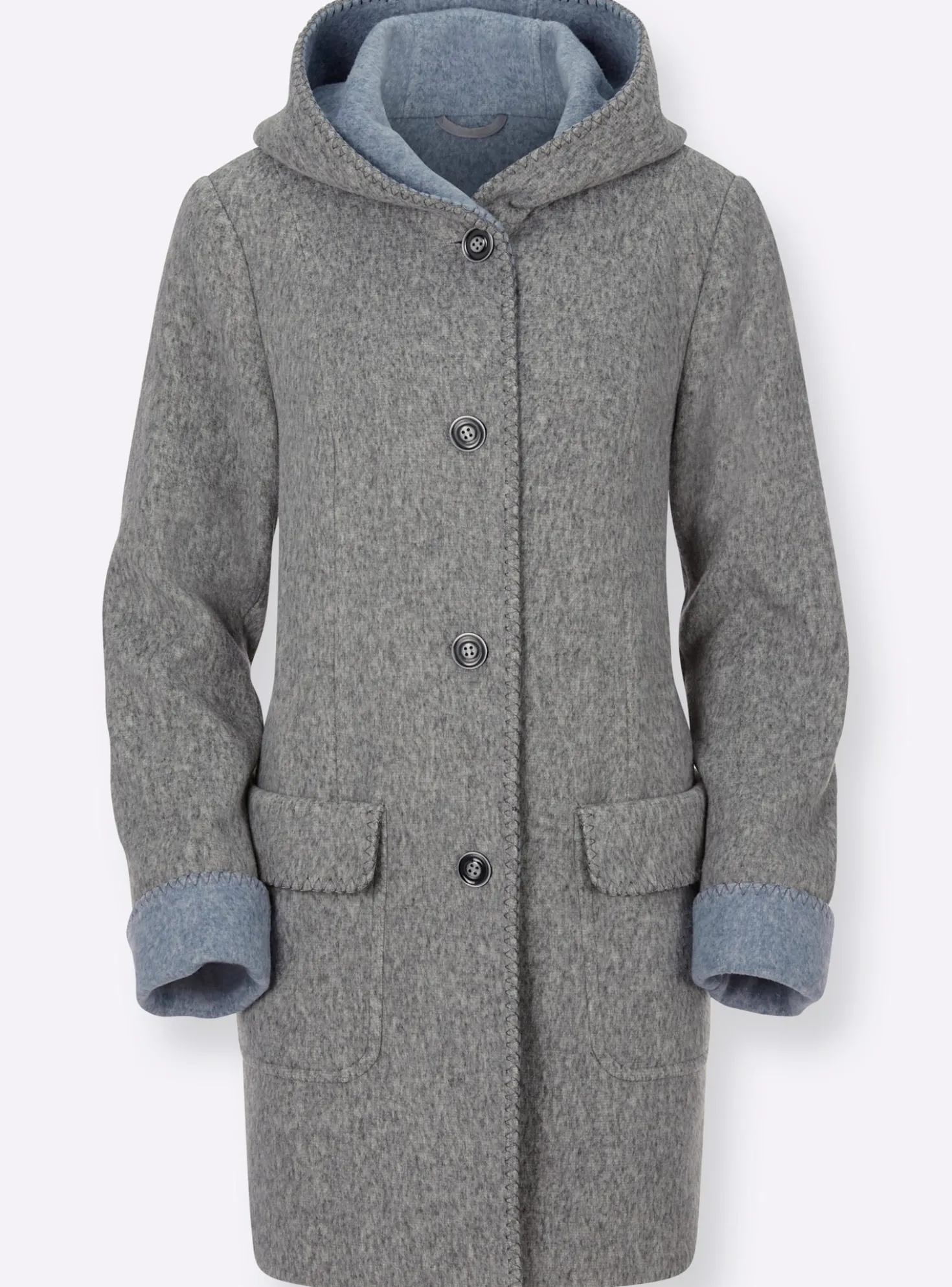 Kapuzenjacke in Woll-Optik