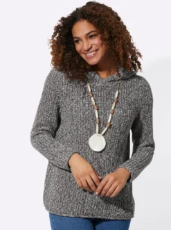 Kapuzenpullover in Ripp-Optik