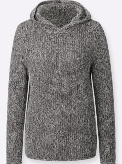 Kapuzenpullover in Ripp-Optik