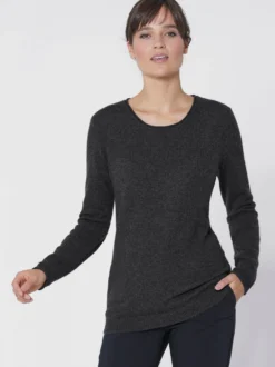 Kaschmirpullover mit Rollkanten
