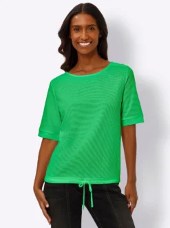 Kurzarmshirt aus Strukturware