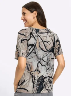 Kurzarmshirt im floralen Druck-Dessin