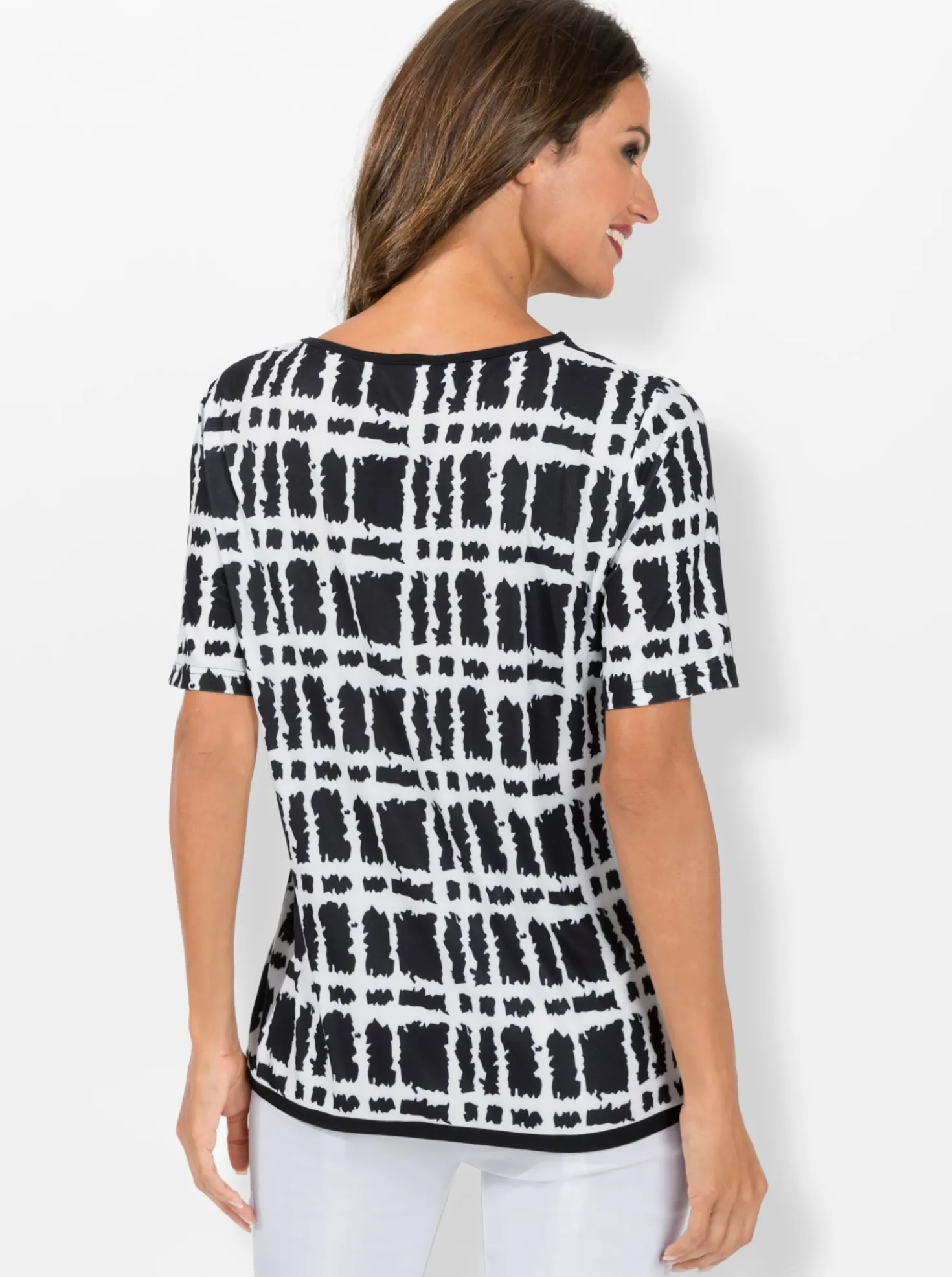 Kurzarmshirt mit Bindebändern