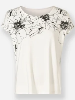 Kurzarmshirt mit Blüten-Dessin