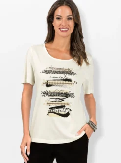 Kurzarmshirt mit Glanz-Details