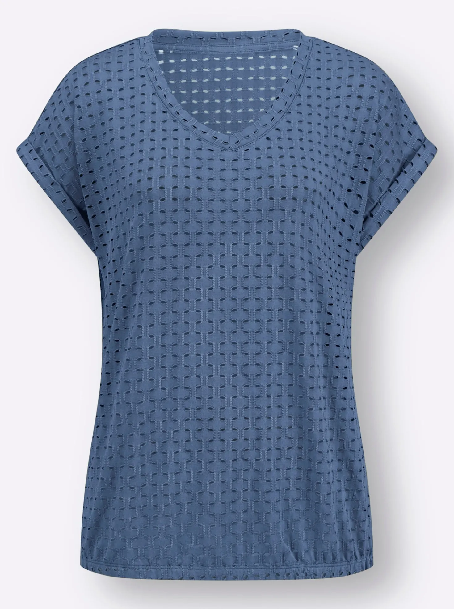 Kurzarmshirt mit Lochmuster