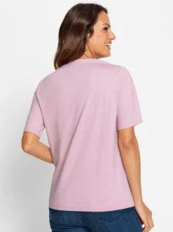 Kurzarmshirt mit Madeira-Spitze