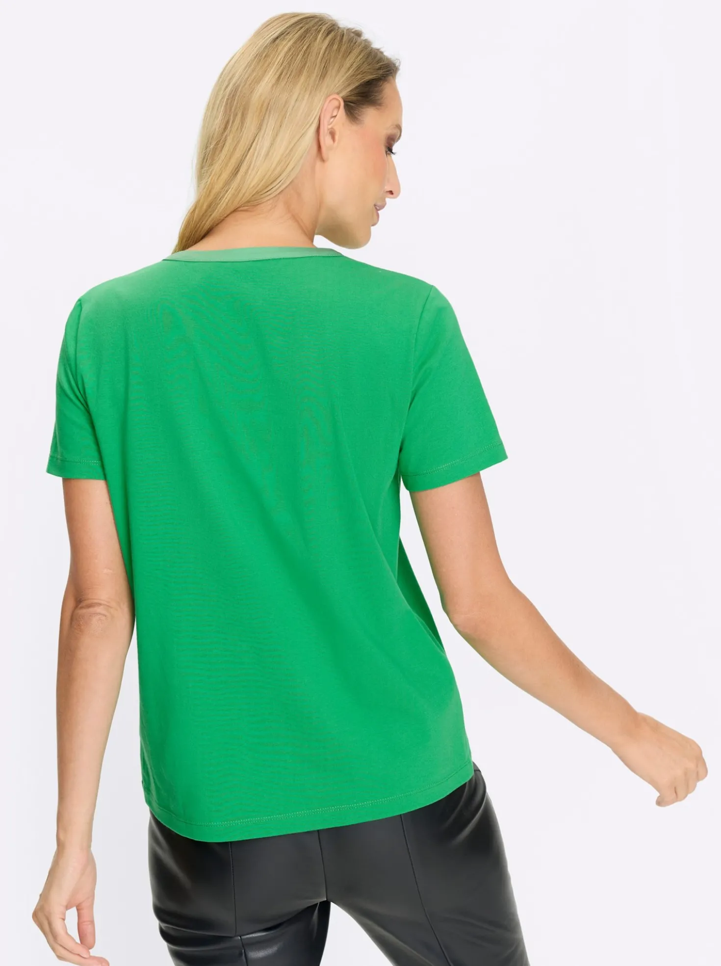 Kurzarmshirt mit Satin-Details