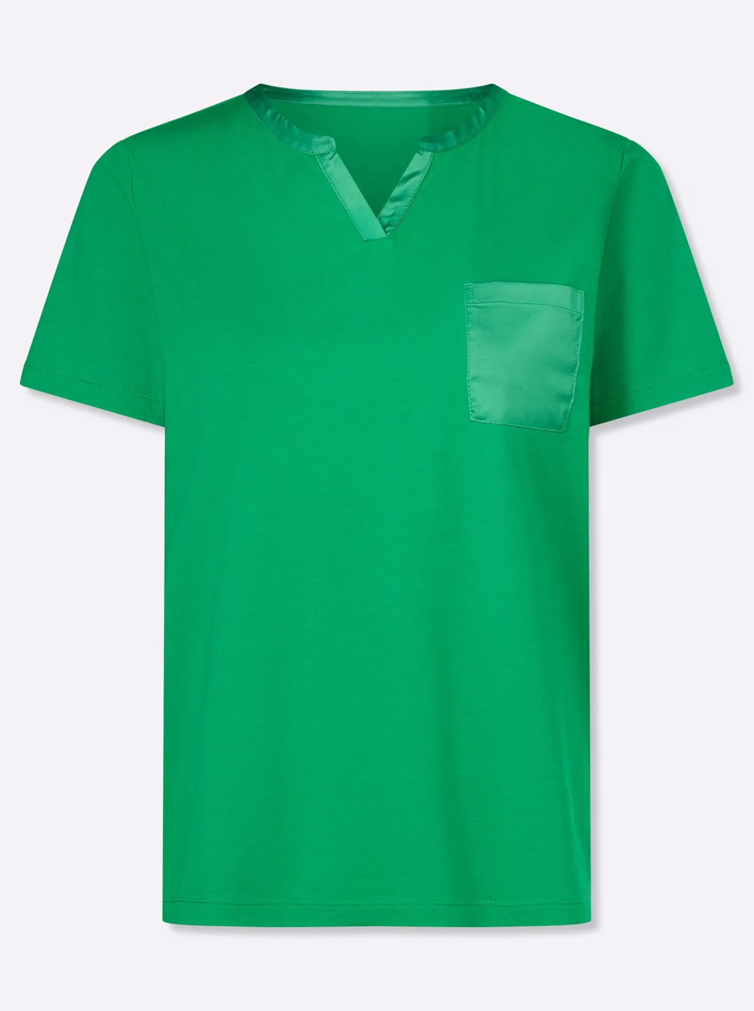 Kurzarmshirt mit Satin-Details