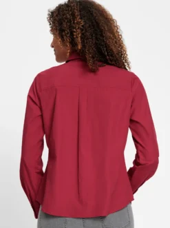Langarm-Bluse im Baumwoll-Polyester-Mix