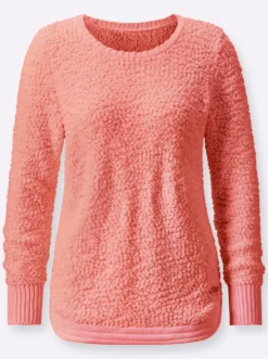Langarm-Pullover aus Flausch-Effektgarn