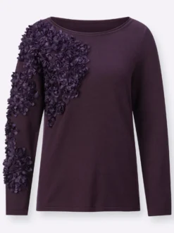 Langarm-Pullover im wertigen Mix aus Viskose und Lyocell