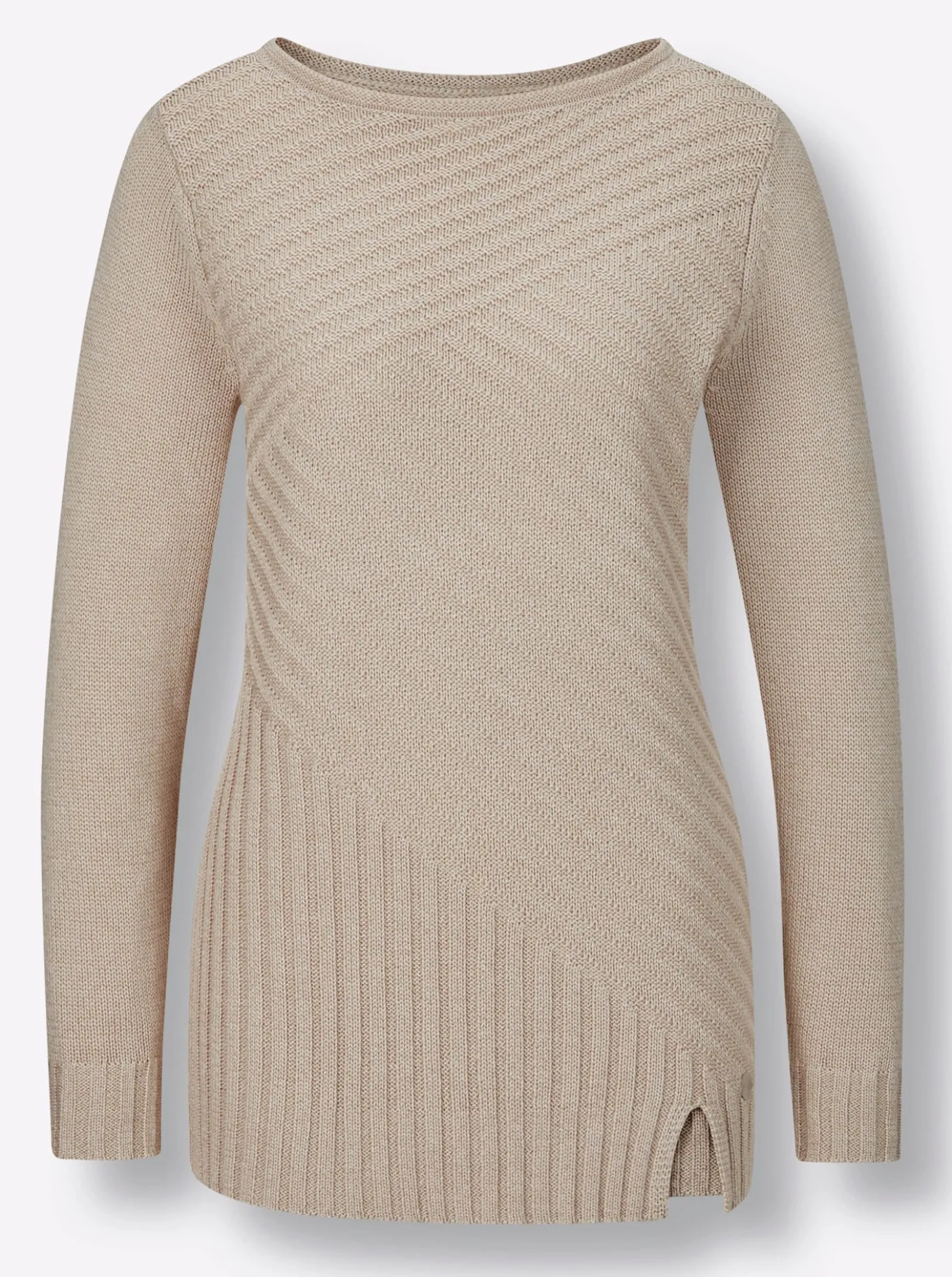 Langarm-Pullover in Rippenstrick