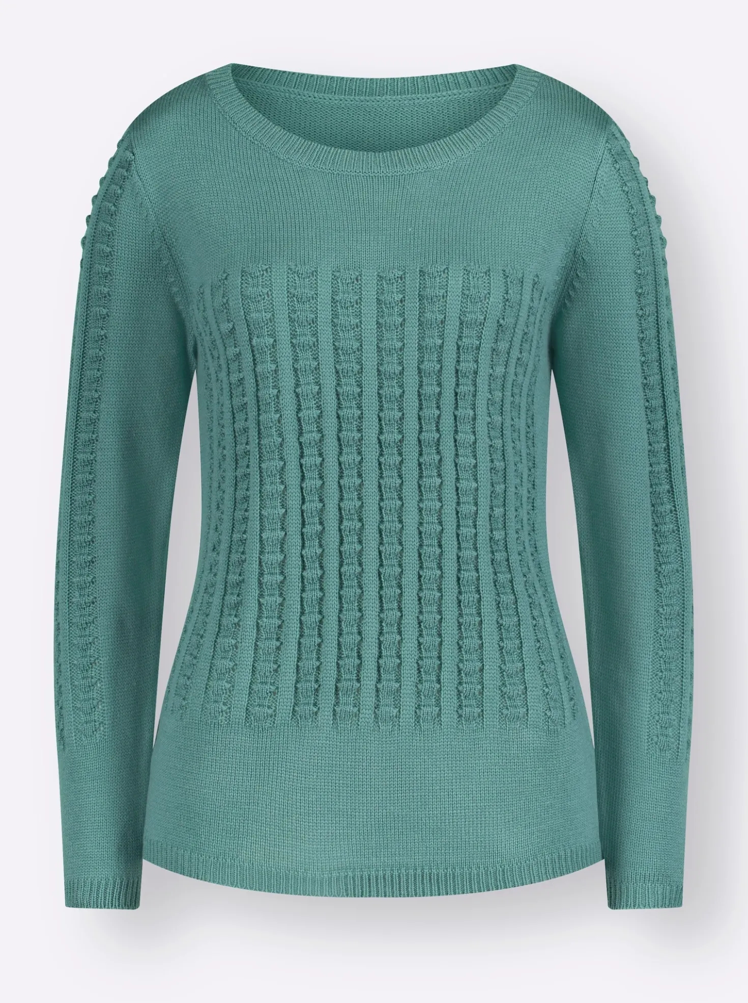 Langarm-Pullover mit 3D-Strickmuster