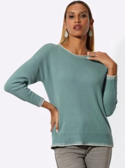 Langarm-Pullover mit Glanzgarn
