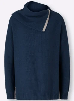 Langarm-Pullover mit Glitzersteinchen-Applikation