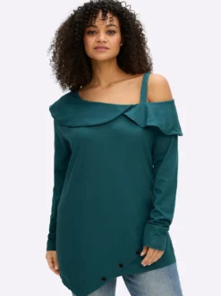Langarmshirt in modischer Asymmetrie