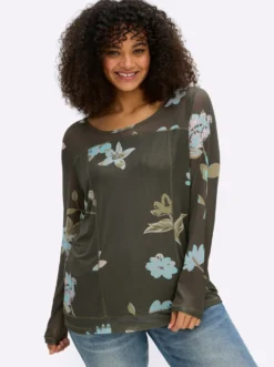 Langarmshirt mit Blumendruck