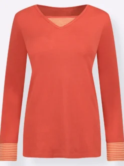 Langarmshirt mit garngefärbten Streifen
